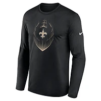 Men's Nike Black New Orleans Saints Icon Legend Performance Long Sleeve T-Shirt