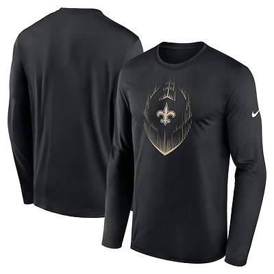 Men's Nike Black New Orleans Saints Icon Legend Performance Long Sleeve T-Shirt