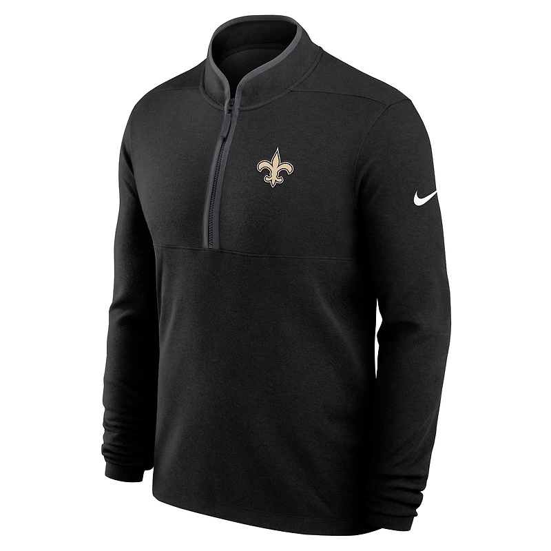 Men's Nike Black New Orleans Saints Lightweight Victory Dri-FIT Half-Zip Pullover