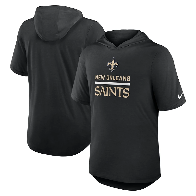 Men's Nike Black New Orleans Saints Lockup Tri-Blend Hoodie T-Shirt