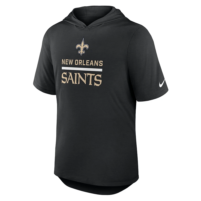 Men's Nike Black New Orleans Saints Lockup Tri-Blend Hoodie T-Shirt
