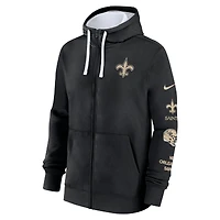 Men's Nike Black New Orleans Saints Primetime Club Full-Zip Hoodie