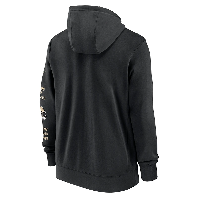 Men's Nike Black New Orleans Saints Primetime Club Full-Zip Hoodie