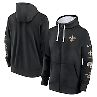Men's Nike Black New Orleans Saints Primetime Club Full-Zip Hoodie