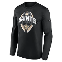 Men's Nike Black New Orleans Saints Primetime Legend Icon Performance Long Sleeve T-Shirt