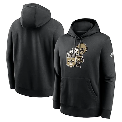 Sweat à capuche Nike Rewind Club Logo New Orleans Saints noir pour homme
