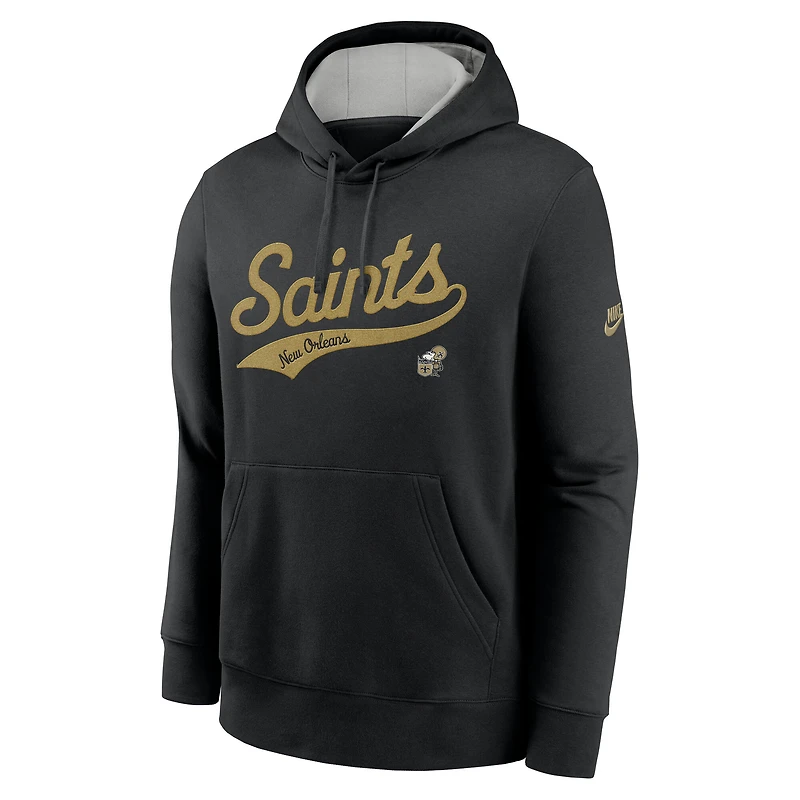 Men's Nike Black New Orleans Saints Rewind Club Logo Pullover Hoodie