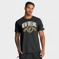 T-shirt Nike noir New Orleans Saints Rewind pour homme, coupe classique, manches longues