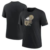 T-shirt triple mélange avec logo Nike New Orleans Saints Rewind pour homme, noir