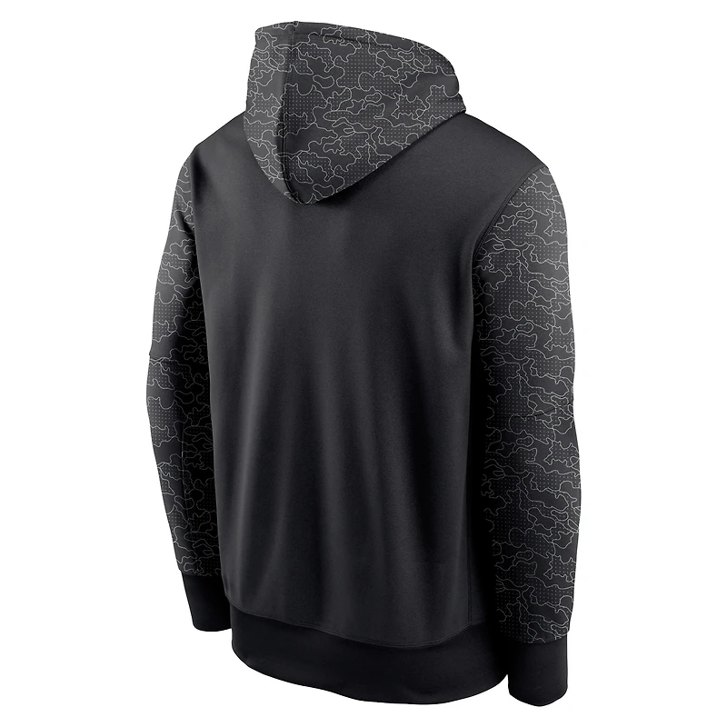Men's Nike Black New Orleans Saints RFLCTV Chevron Pullover Hoodie