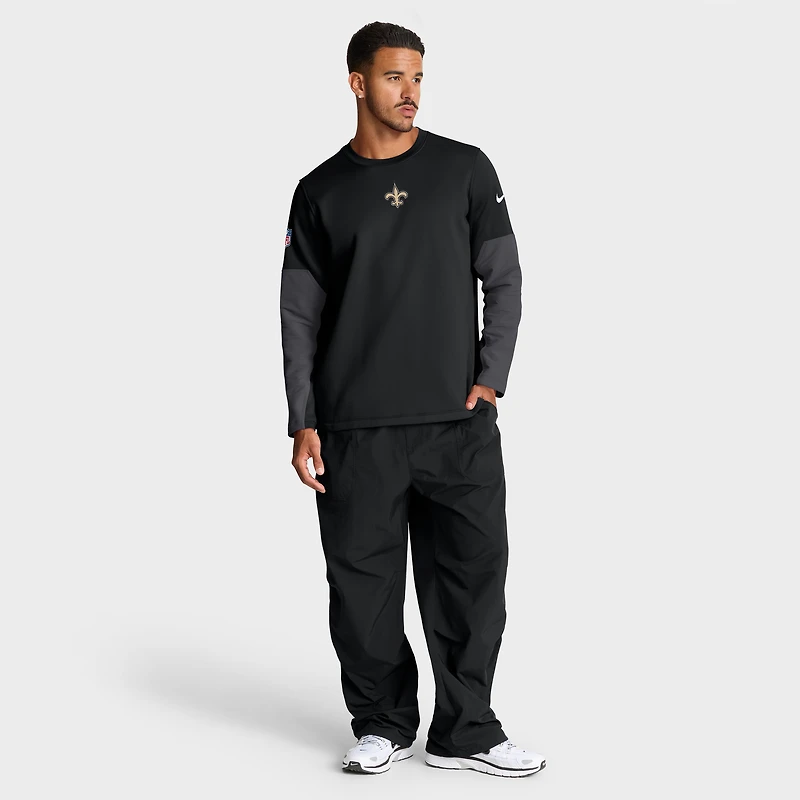 Men's Nike Black New Orleans Saints Sideline Coach Therma-FIT Long Sleeve T-Shirt