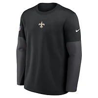 Men's Nike Black New Orleans Saints Sideline Coach Therma-FIT Long Sleeve T-Shirt