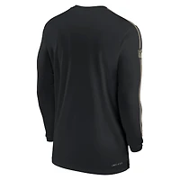 Men's Nike Black New Orleans Saints Sideline Coach UV Performance Long Sleeve T-Shirt