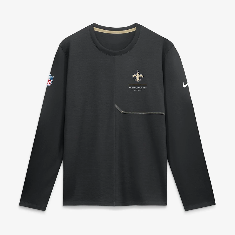 Men's Nike  Black New Orleans Saints Sideline Coaches UV Dri-FIT Long Sleeve Shirt