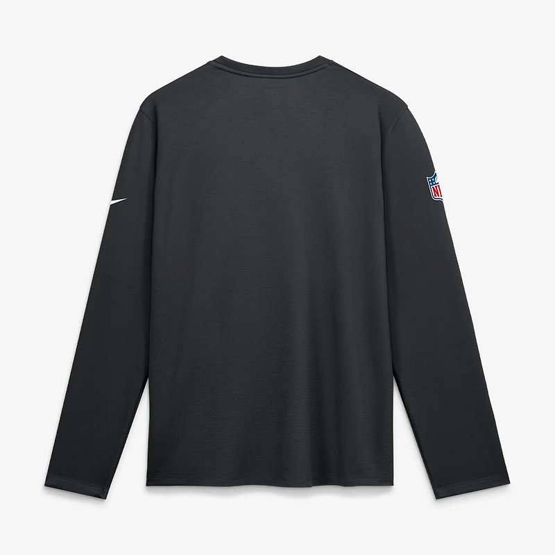 T-shirt à manches longues Nike noir New Orleans Saints Sideline Coaches UV Dri-FIT pour homme