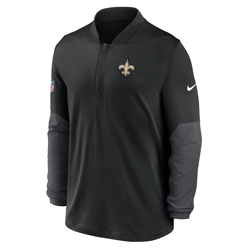 Men's Nike Black New Orleans Saints Sideline Dri-FIT Half-Zip Pullover