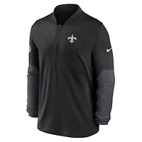 Men's Nike Black New Orleans Saints Sideline Dri-FIT Half-Zip Pullover