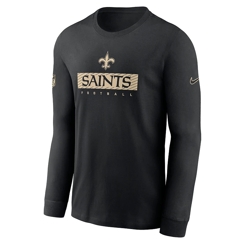 Men's Nike Black New Orleans Saints Sideline Dri-FIT Long Sleeve T-Shirt