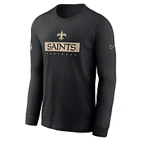 Men's Nike Black New Orleans Saints Sideline Dri-FIT Long Sleeve T-Shirt