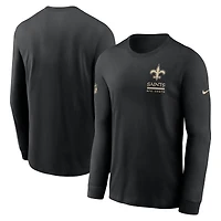 Men's Nike Black New Orleans Saints Sideline Dri-FIT Long Sleeve T-Shirt