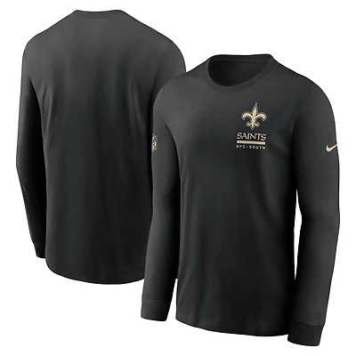 Men's Nike Black New Orleans Saints Sideline Dri-FIT Long Sleeve T-Shirt