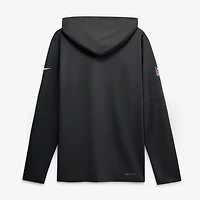 Haut à capuche léger manches longues Nike New Orleans Saints Sideline pour homme, noir, avec technologie Dri-FIT.