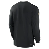 T-shirt à manches longues Nike New Orleans Saints Sideline Performance pour homme, noir