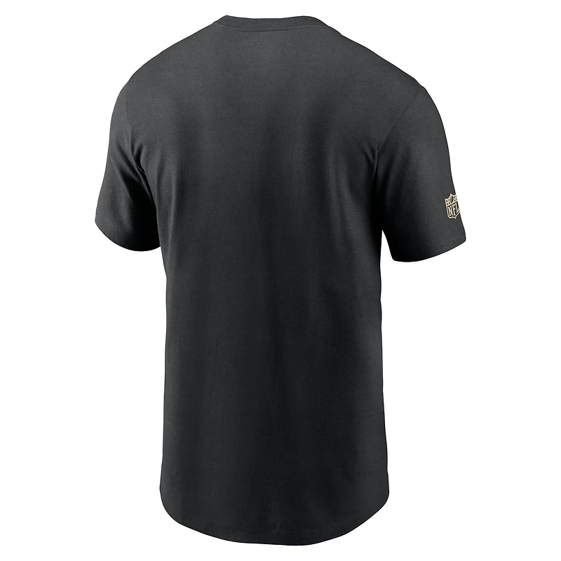 T-shirt Nike New Orleans Saints Sideline Performance pour homme, noir