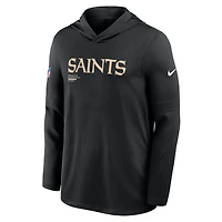 Men's Nike Black New Orleans Saints Sideline Pure Fury Dri-FIT Long Sleeve Hoodie T-Shirt