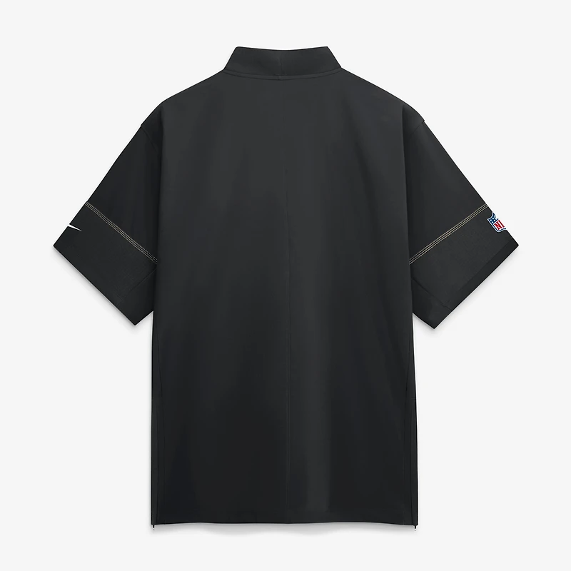 Men's Nike Black New Orleans Saints Sideline Short Sleeve Quarter-Zip Coaches Jacket