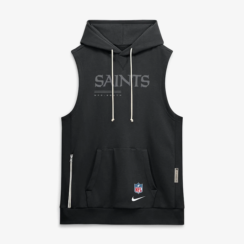 Men's Nike Black New Orleans Saints Sideline Standard Issue Dri-FIT Sleeveless Hoodie