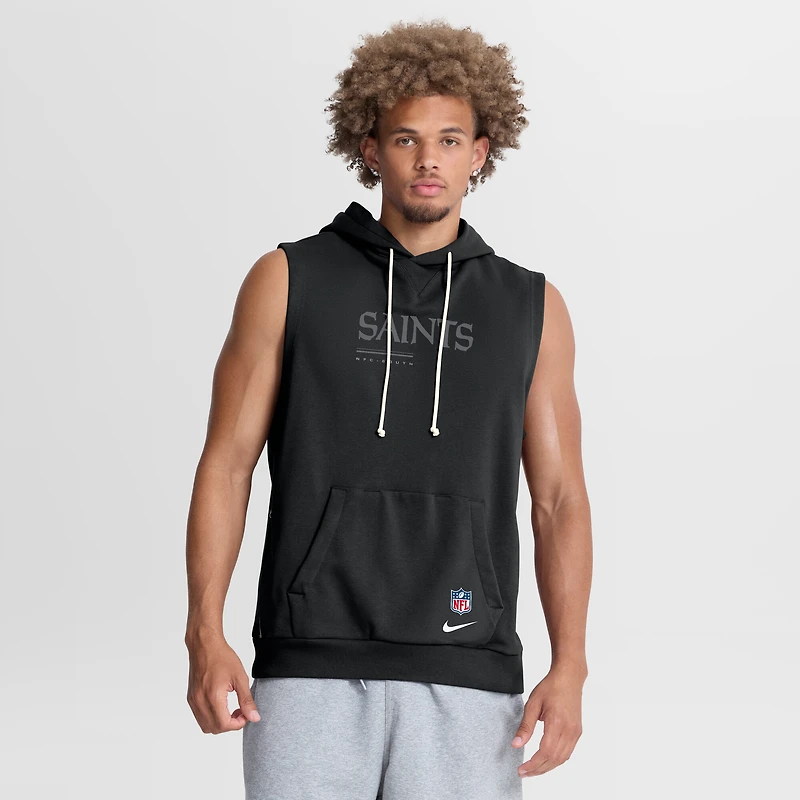 Men's Nike Black New Orleans Saints Sideline Standard Issue Dri-FIT Sleeveless Hoodie