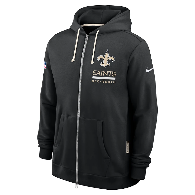 Men's Nike Black New Orleans Saints Sideline Standard Issue Utility Player Dri-FIT Full-Zip Hoodie