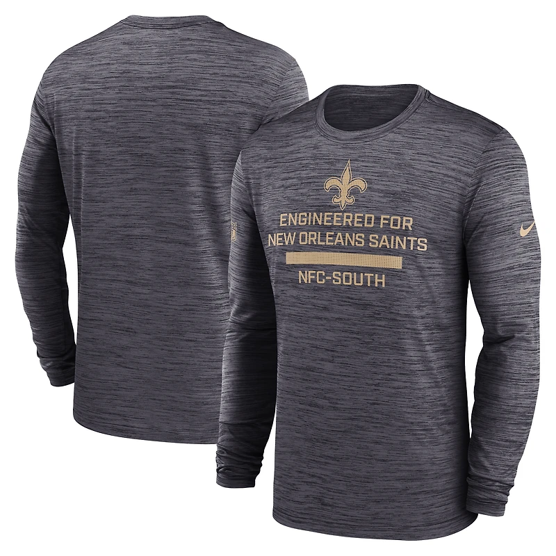 Men's Nike Black New Orleans Saints Sideline Velocity Performance Long Sleeve T-Shirt