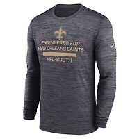 Men's Nike Black New Orleans Saints Sideline Velocity Performance Long Sleeve T-Shirt