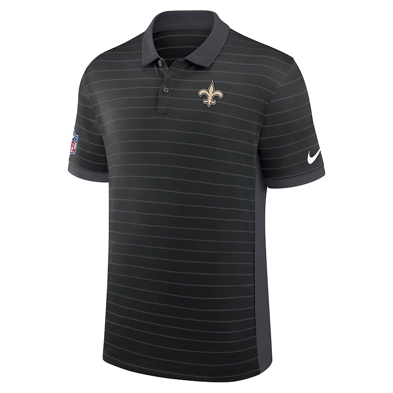 Men's Nike Black New Orleans Saints Sideline Victory Stripe Dri-FIT Polo