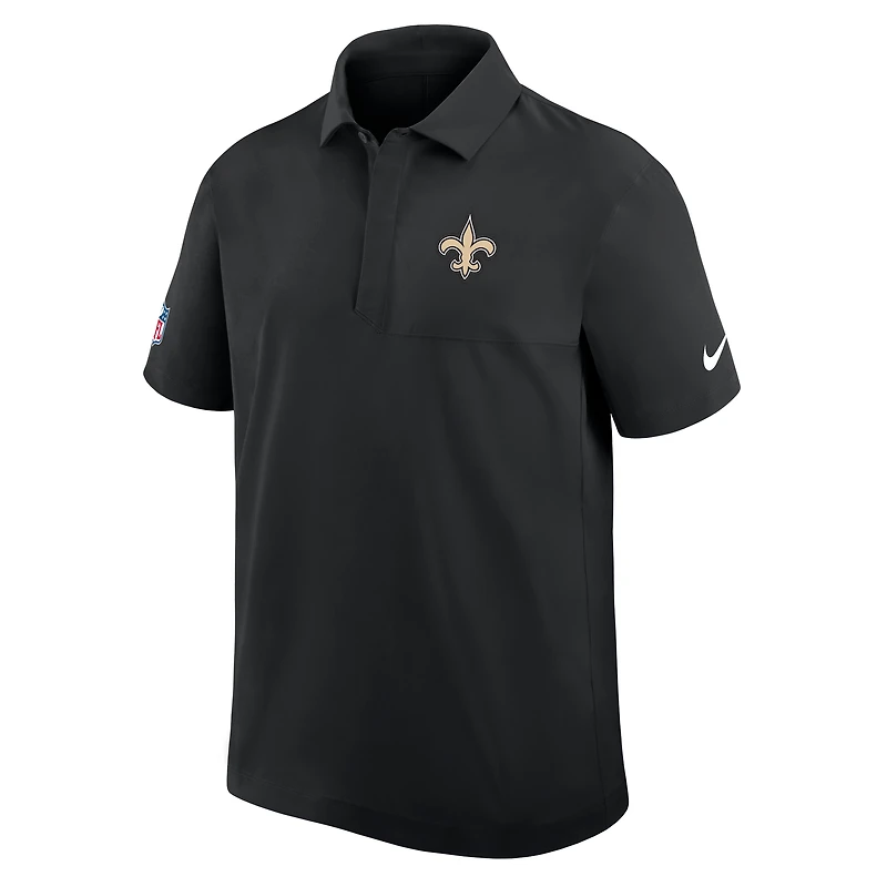 Polo tissé Nike Dri-FIT noir pour homme des Saints de la Nouvelle-Orléans