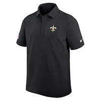 Polo tissé Nike Dri-FIT noir pour homme des Saints de la Nouvelle-Orléans