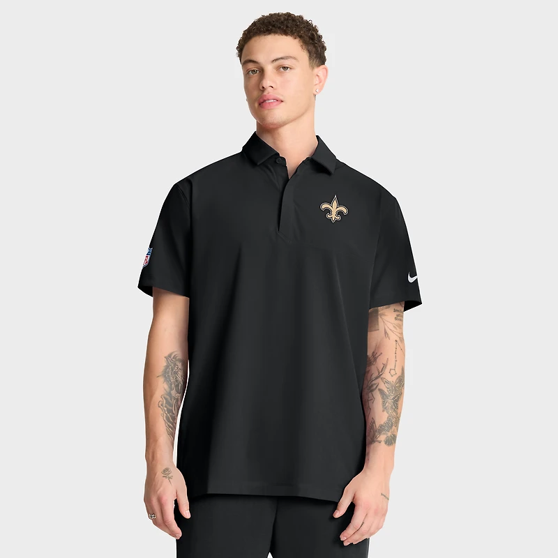Polo tissé Nike Dri-FIT noir pour homme des Saints de la Nouvelle-Orléans
