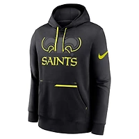 Men's Nike Black New Orleans Saints Volt Fleece Pullover Hoodie