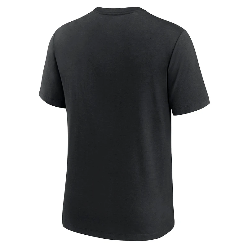 T-shirt Nike New Orleans Saints Wordmark Logo Tri-Blend pour homme noir