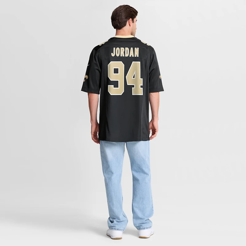 Maillot de match des New Orleans Saints Nike Cameron Jordan noir pour homme