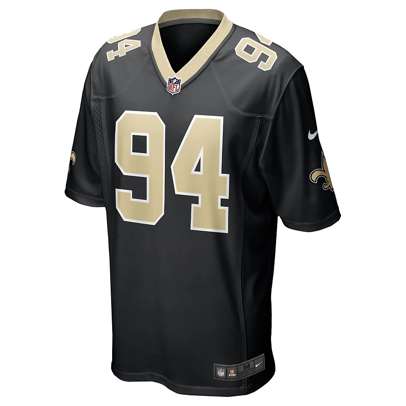 Maillot Nike Cameron Jordan pour homme, noir, le match de l'équipe des Saints la Nouvelle-Orléans