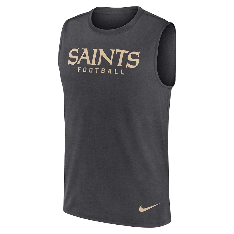 Men's Nike Charcoal New Orleans Saints Primetime Legend Dri-FIT Muscle Tank Top