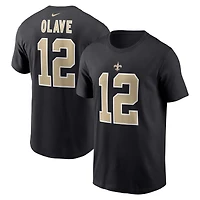 Men's Nike Chris Olave  Black New Orleans Saints Player Name & Number T-Shirt