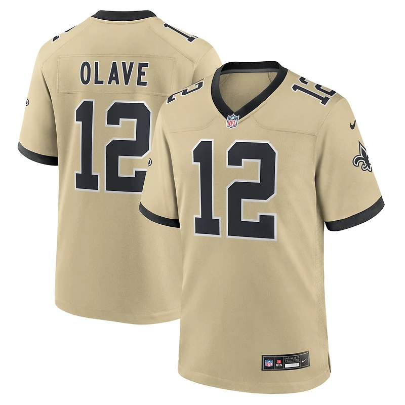 Maillot de joueur alternatif Nike Chris Olave Gold des New Orleans Saints Gameday Golds pour homme