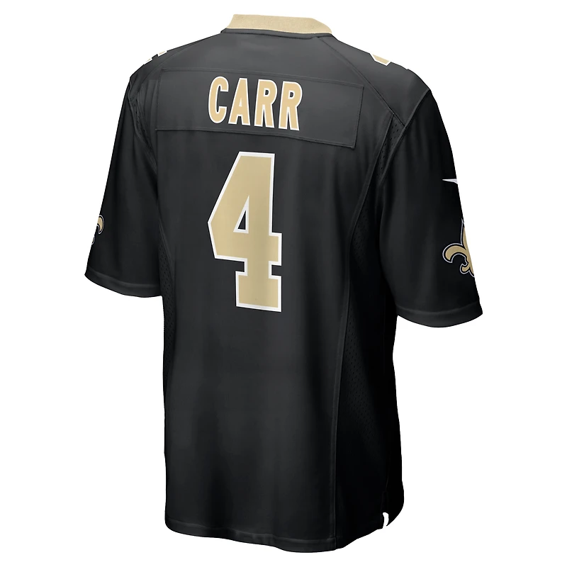 Maillot de match des Saints la Nouvelle-Orléans Nike Derek Carr noir pour homme