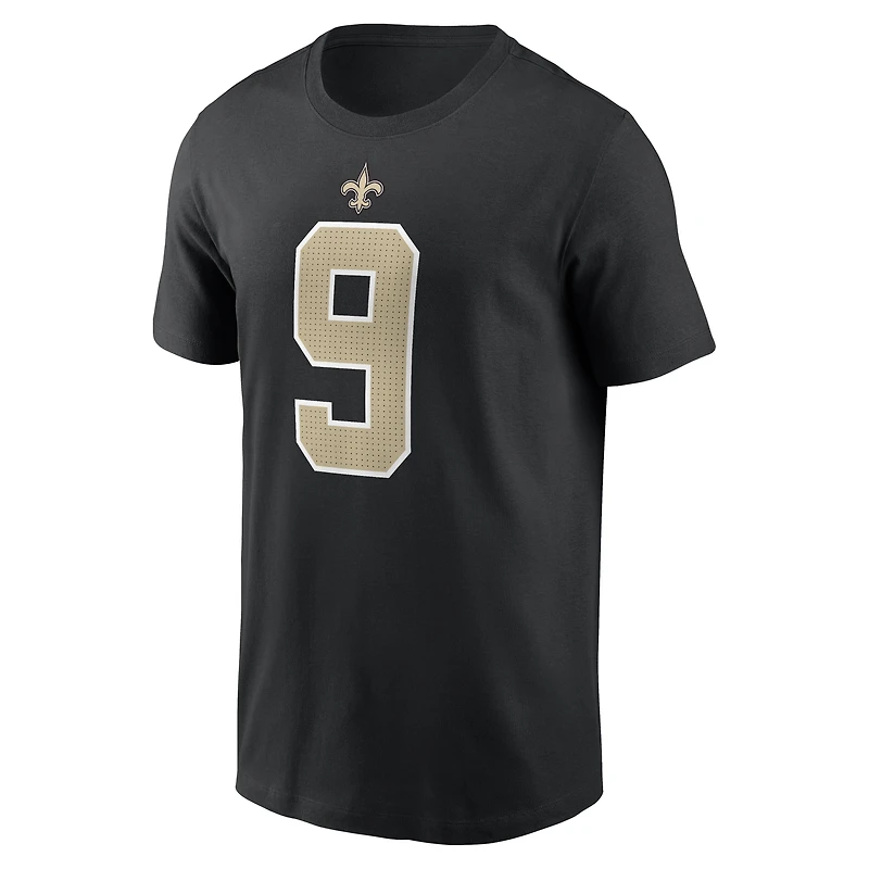 Men's Nike Drew Brees Black New Orleans Saints Retired Name & Number T-Shirt