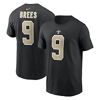 T-shirt Nike pour homme avec le nom et numéro retirés de Drew Brees, des Saints la Nouvelle-Orléans.