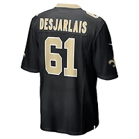 Maillot Nike Drew Desjarlais pour homme, noir, joueur de match des Saints la Nouvelle-Orléans
